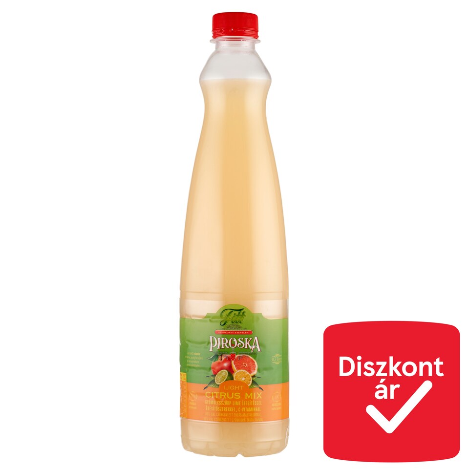 Piroska Fitt Light Citrus Mix gyümölcsszörp lime ízesítéssel, édesítőszerekkel, C-vitaminnal 0,7 l