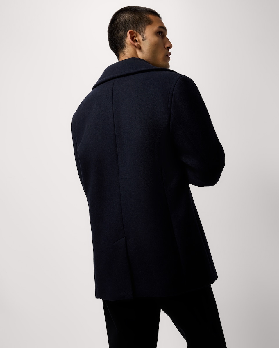 image 1 of F&F Double Breasted Peacoat in Navy