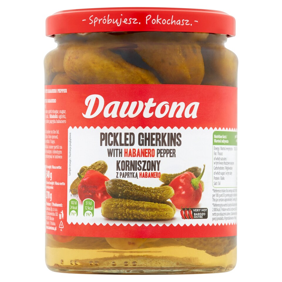 Dawtona Pickled Gherkins With Habanero 540G