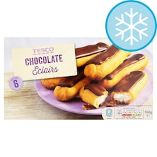 Tesco 6 Chocolate Eclairs 160G Price Marked
