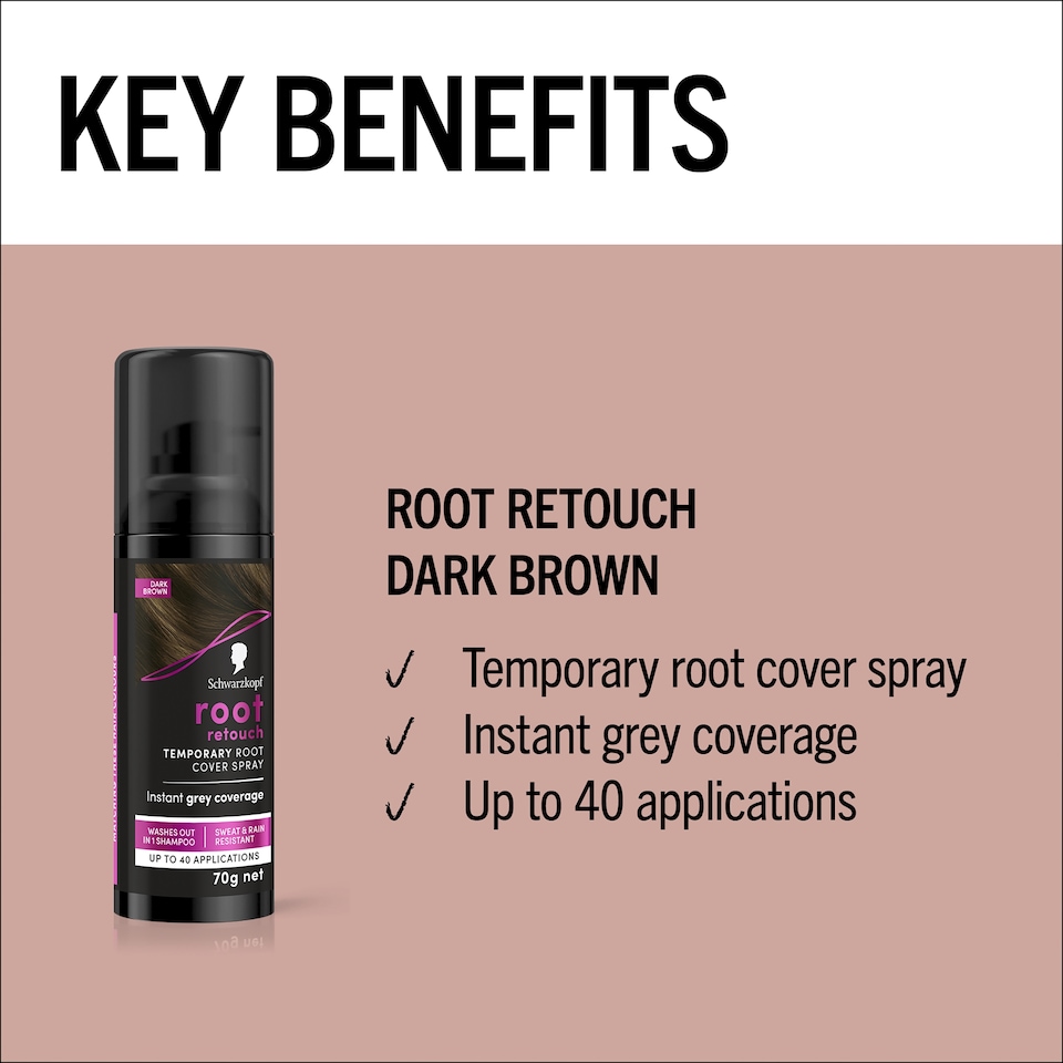 image 1 of Schwarzkopf Root Retouch Spray Dark Brown 120Ml