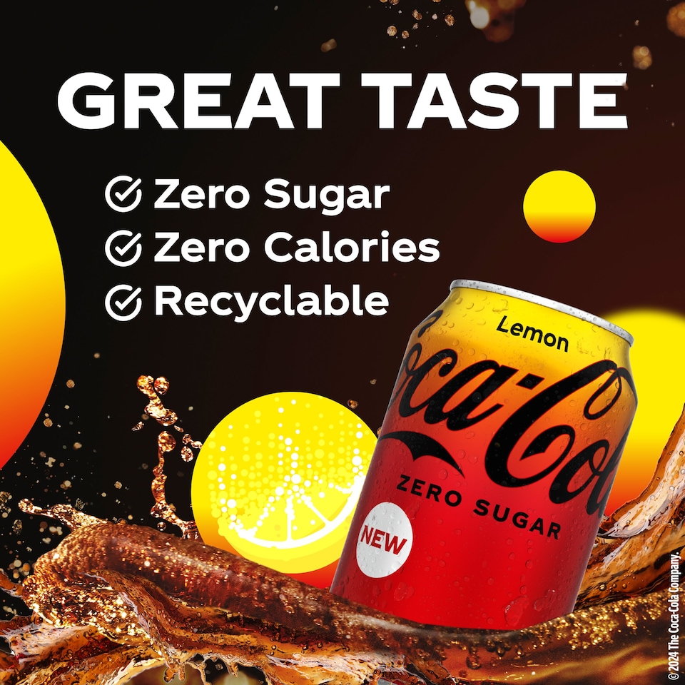 image 1 of Coca-Cola Zero Sugar Soft Drink - Lemon 150ml