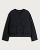 image 4 of F&F Shower Resistant Quilted Collarless Jacket in Black