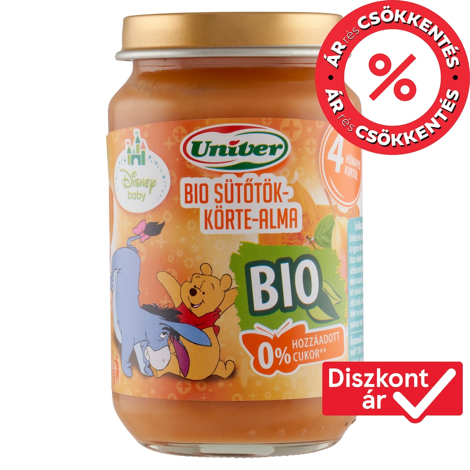 image 1 of Univer Disney Baby Organic Pumpkin and Pear Apple Baby Dessert 4 Months+ 163 g