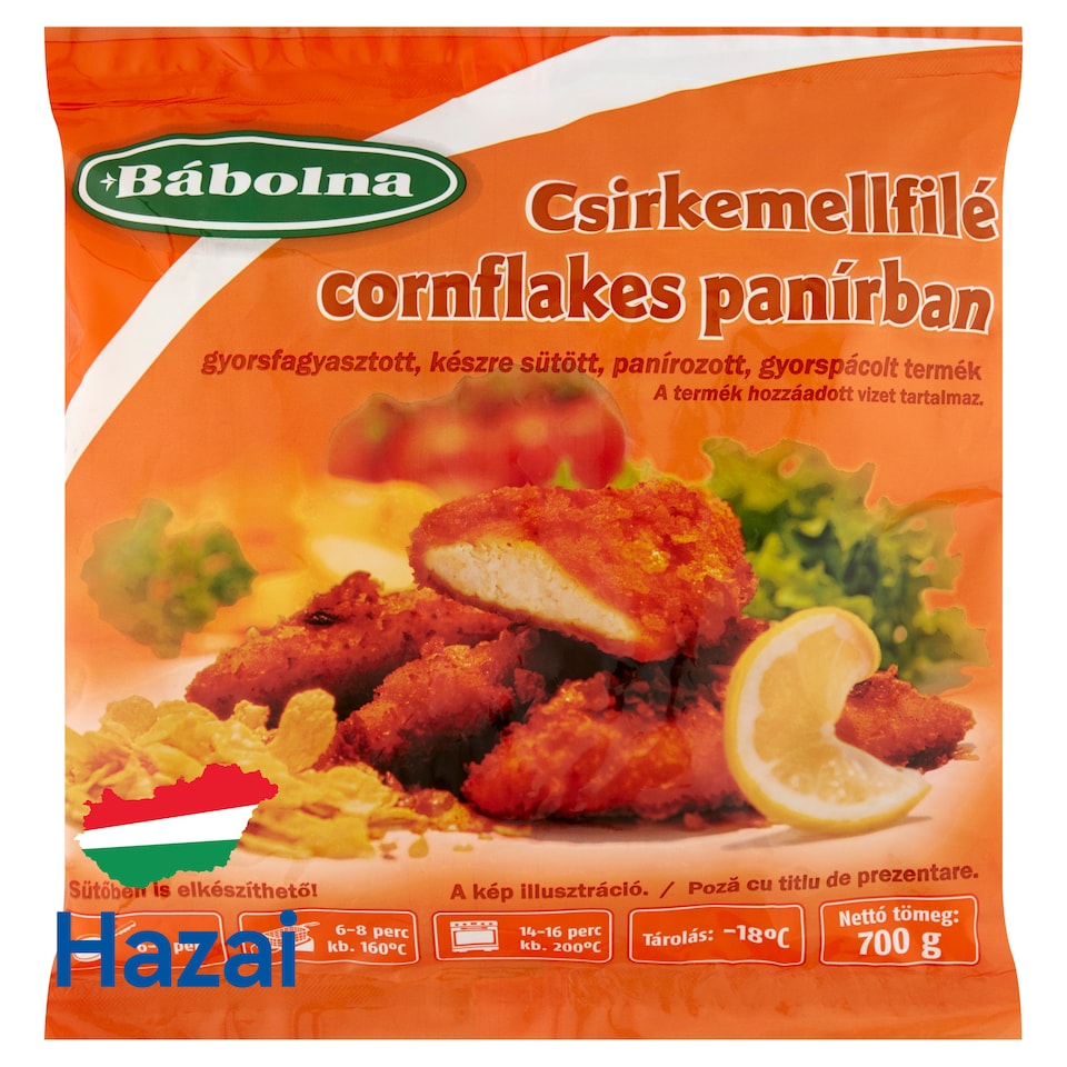 Bábolna gyorsfagyasztott csirkemellfilé cornflakes panírban 700 g