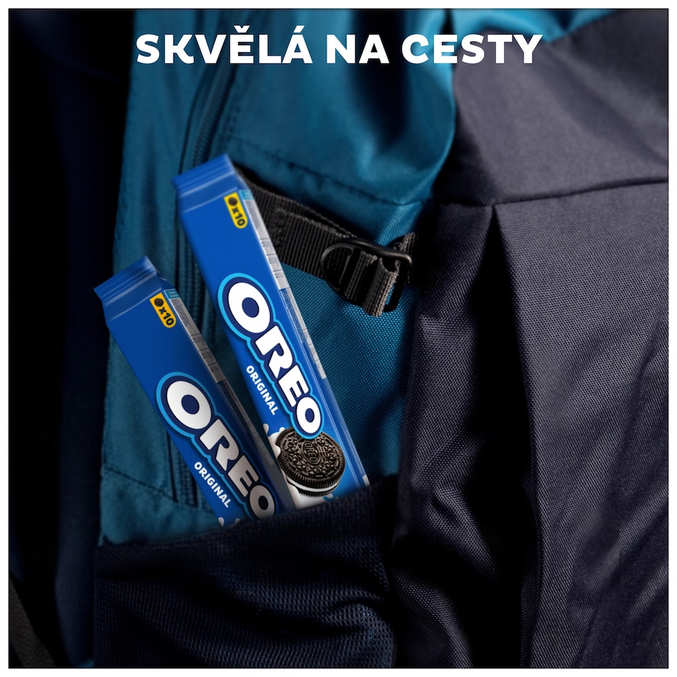 Obrázek 1 pro produkt OREO Original vanilkové sušenky s náplní dokonalá na cesty 10 sušenek 110 g