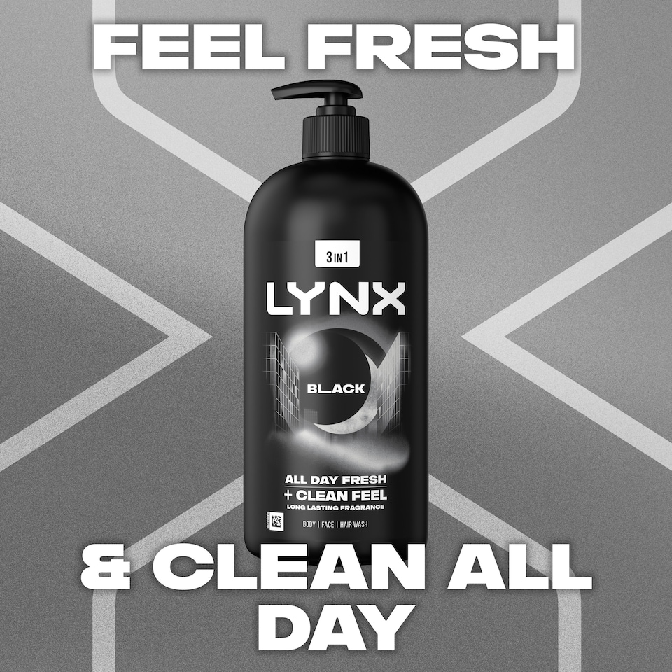 image 1 of Lynx Men Black Body Wash Shower Gel 900ml