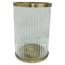 F&F Home Ribbed Glass Hurricane 