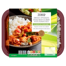 Tesco Sweet Potato Thai Red Curry & Js/Rice 400G
