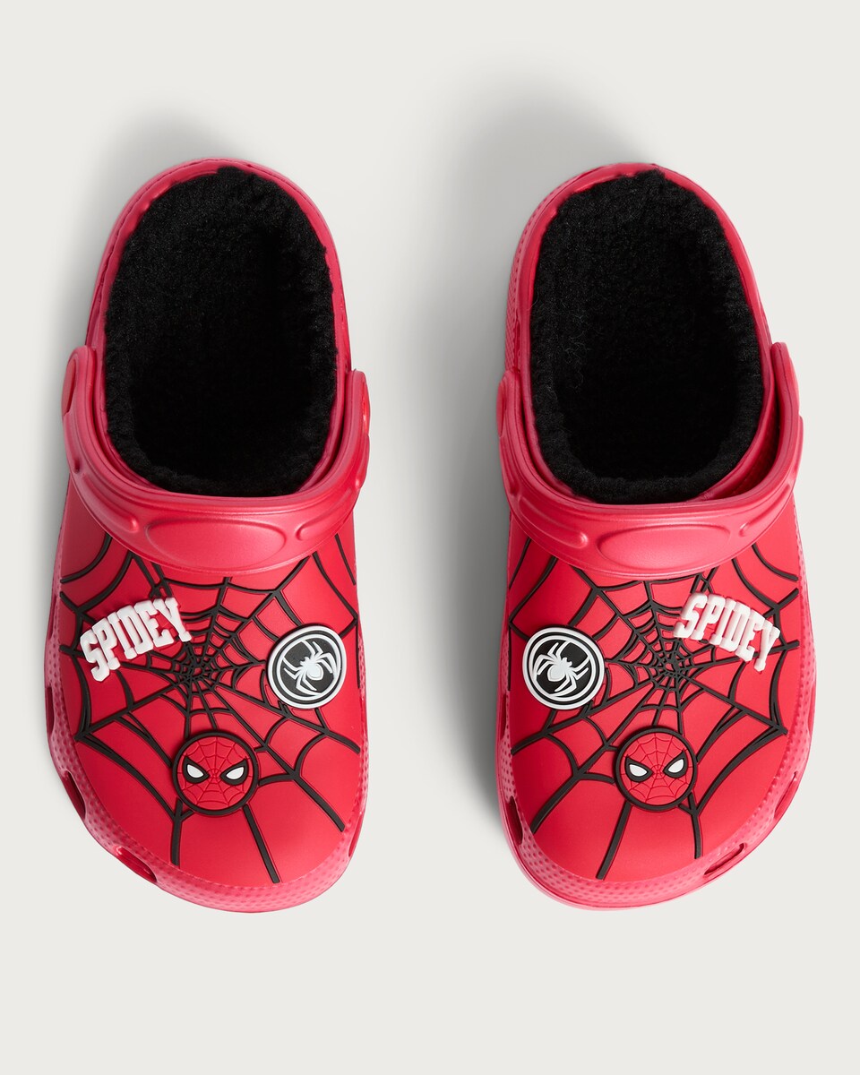 image 1 of Marvel Spider-Man Web Print Clogs in Red