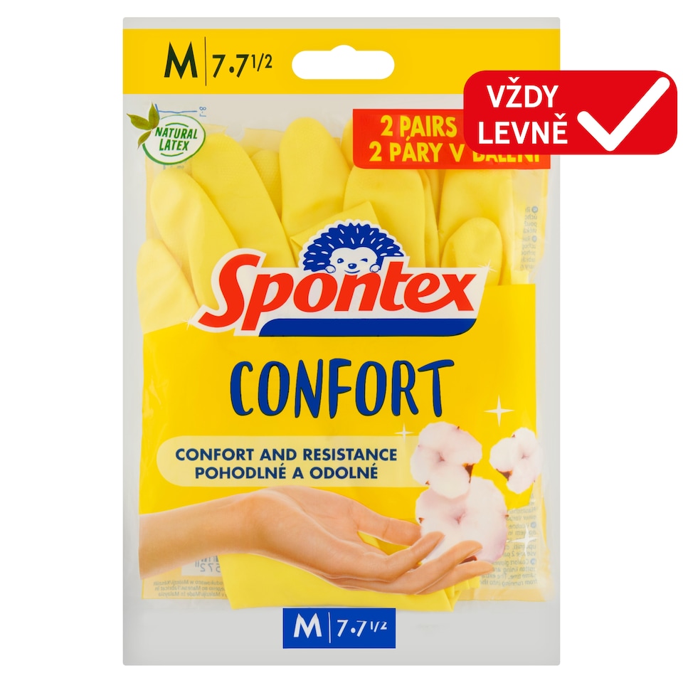 Obrázek 1 pro produkt Spontex Confort rukavice M 7 - 7 ½ 2 páry