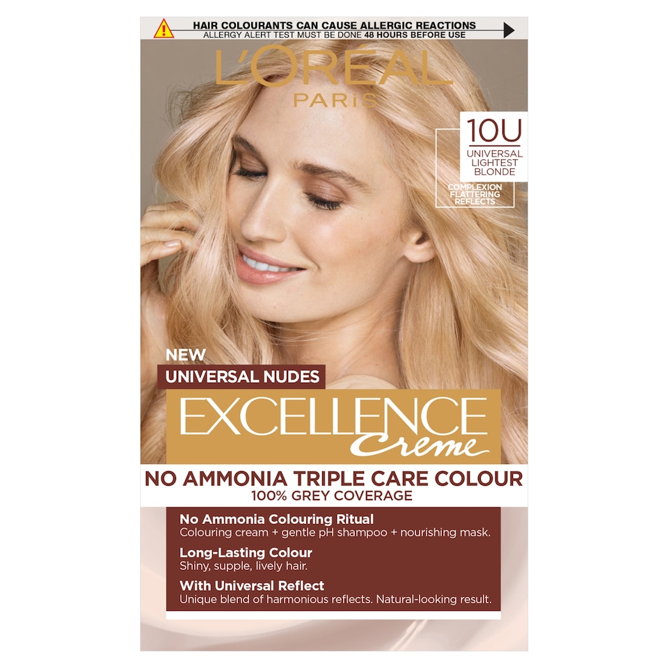 image 1 of L'Oreal Paris Excellence Nudes Universal 10U Lightest Blonde Permanent Hair Dye