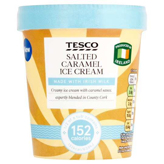 Tesco Salted Caramel Ice Cream 500Ml Tesco Groceries