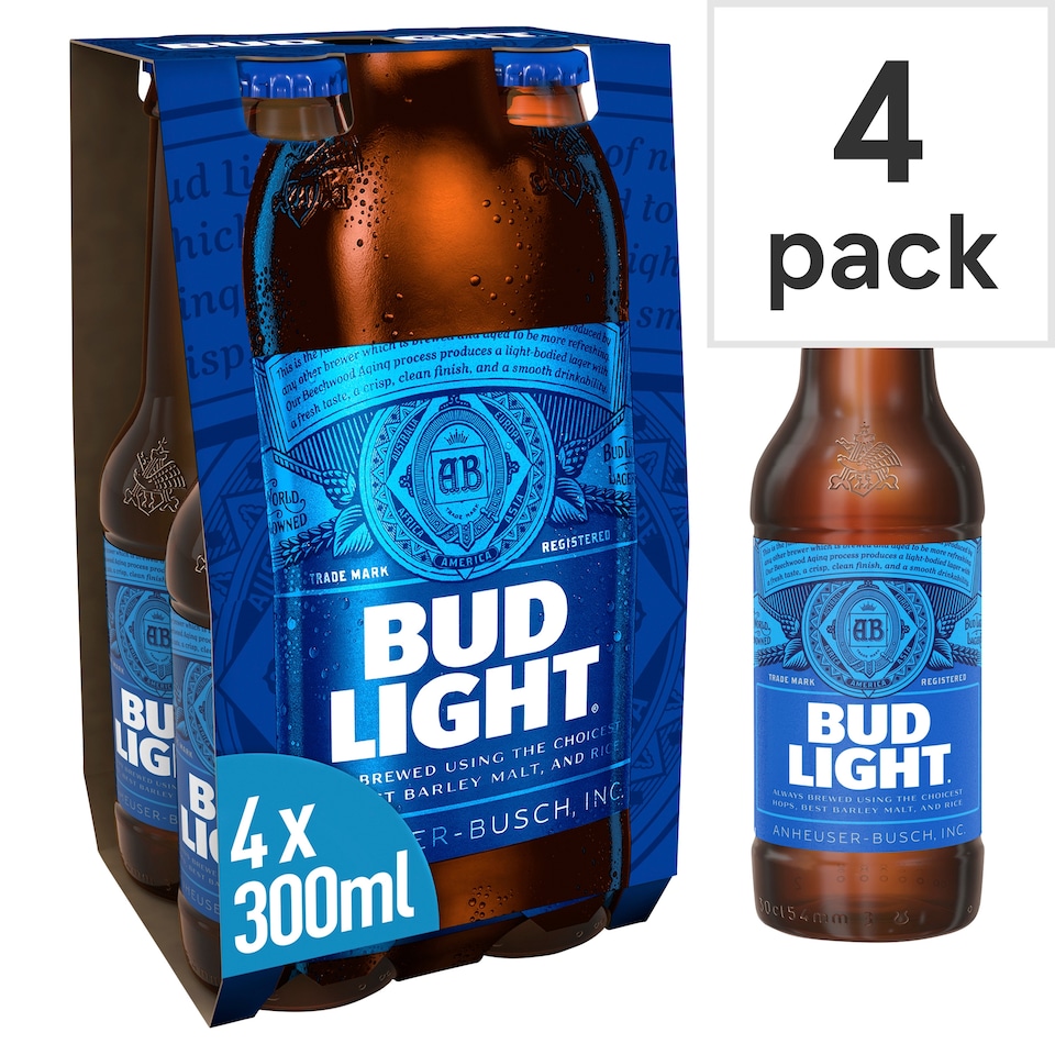 image 1 of Bud Light Beer 4X300ml