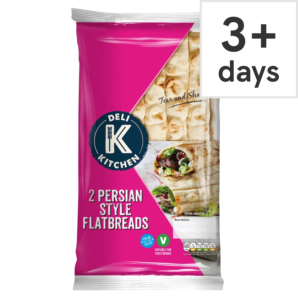 Deli Kitchen Persian Style Plain Flatbreads 2 Pack 180g