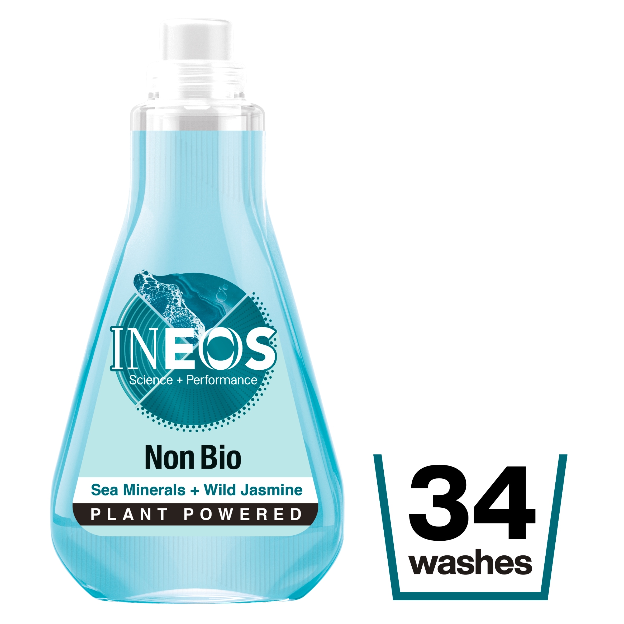 INEOS Non Bio Concentrated Laundry Liquid Detergent Sea Minerals + Wild Jasmine 34 Washes 1040ml