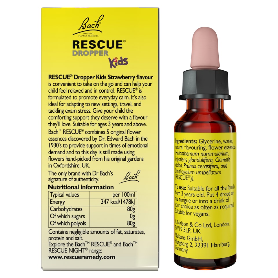 image 1 of Bach Rescue Kids Dropper Strawberry Flavour 10ml