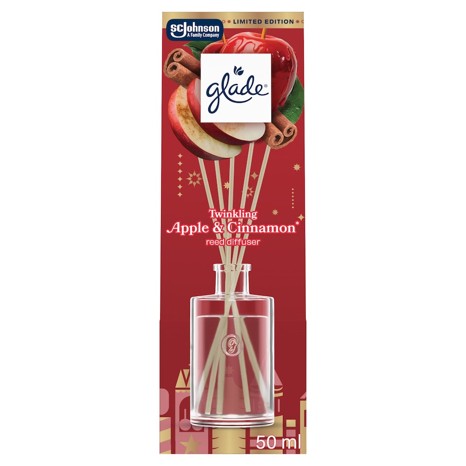 Glade Twinkling Apple & Cinnamon fapálcás illatosító 50 ml