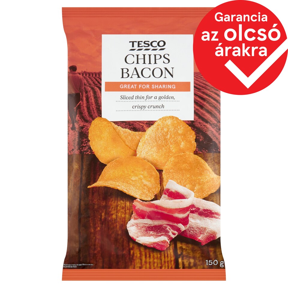 Tesco bacon ízű burgonyachips 150 g