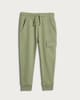 image 4 of F&F Boys Cotton Rich Cuffed Cargo Joggers in Khaki