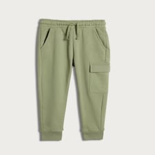 F&F Boys Cotton Rich Cuffed Cargo Joggers in Khaki