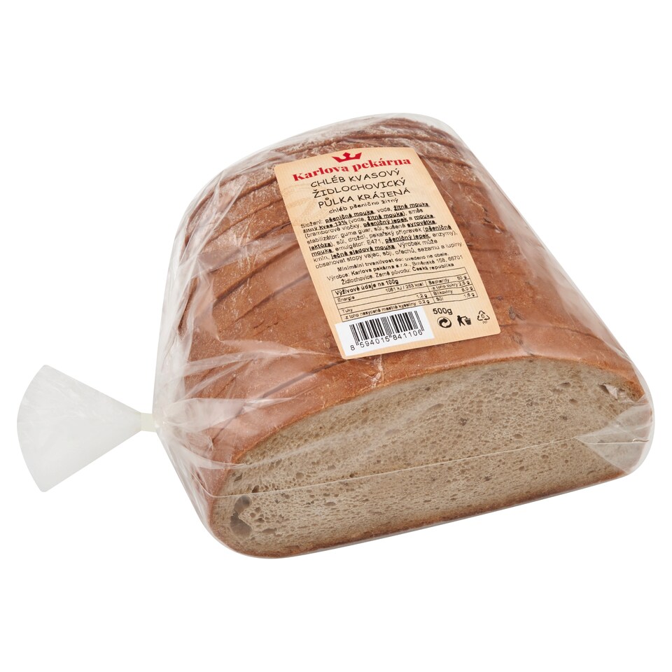 Karlova pekárna Chléb kvasový židlochovický půlka krájená 500g