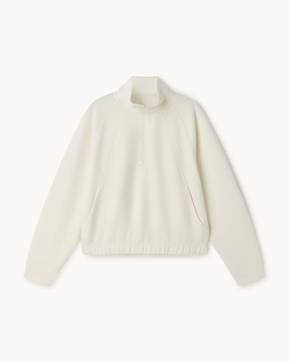 image 1 of F&F Active AFTERCLASS Half Zip Sweatshirt in Cream