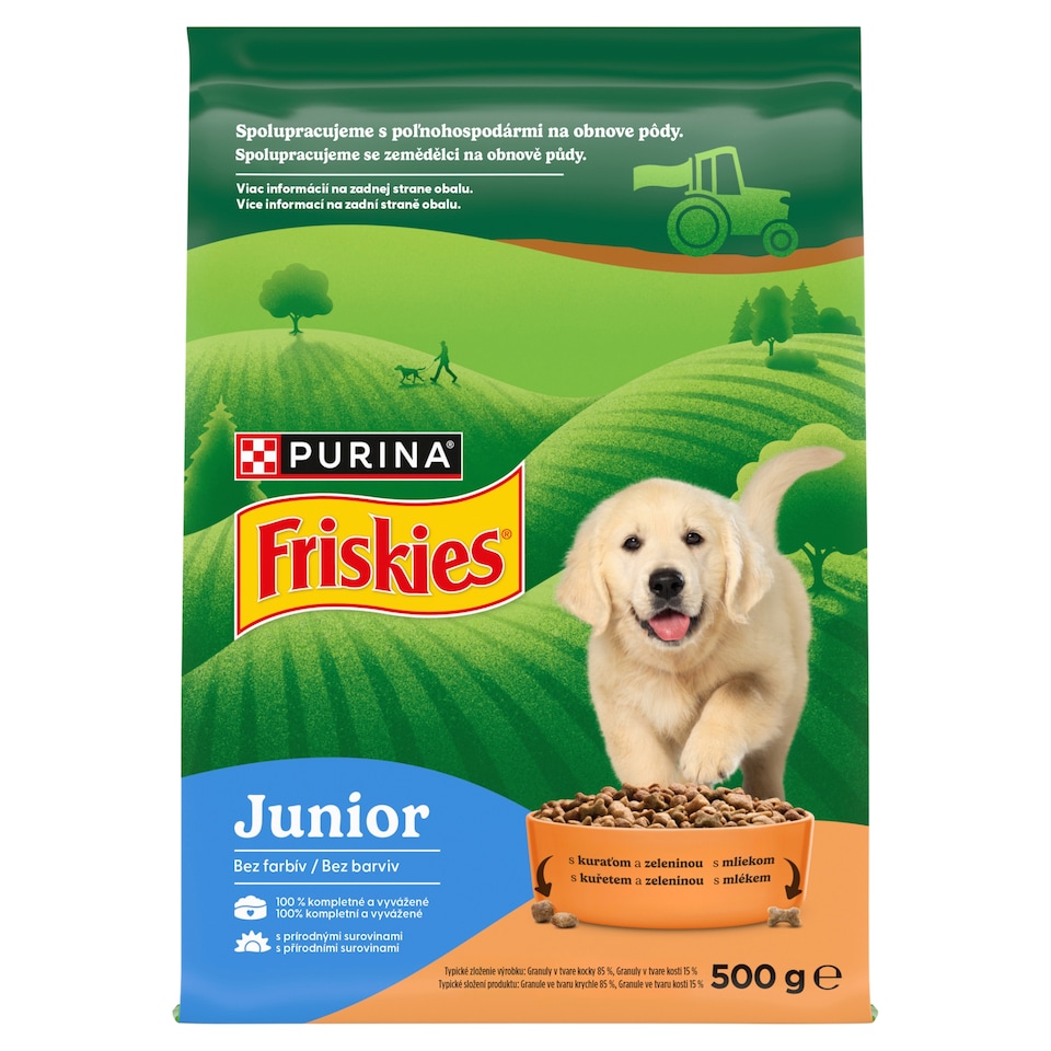 Friskies Junior s kuraťom a zeleninou s mliekom 500 g