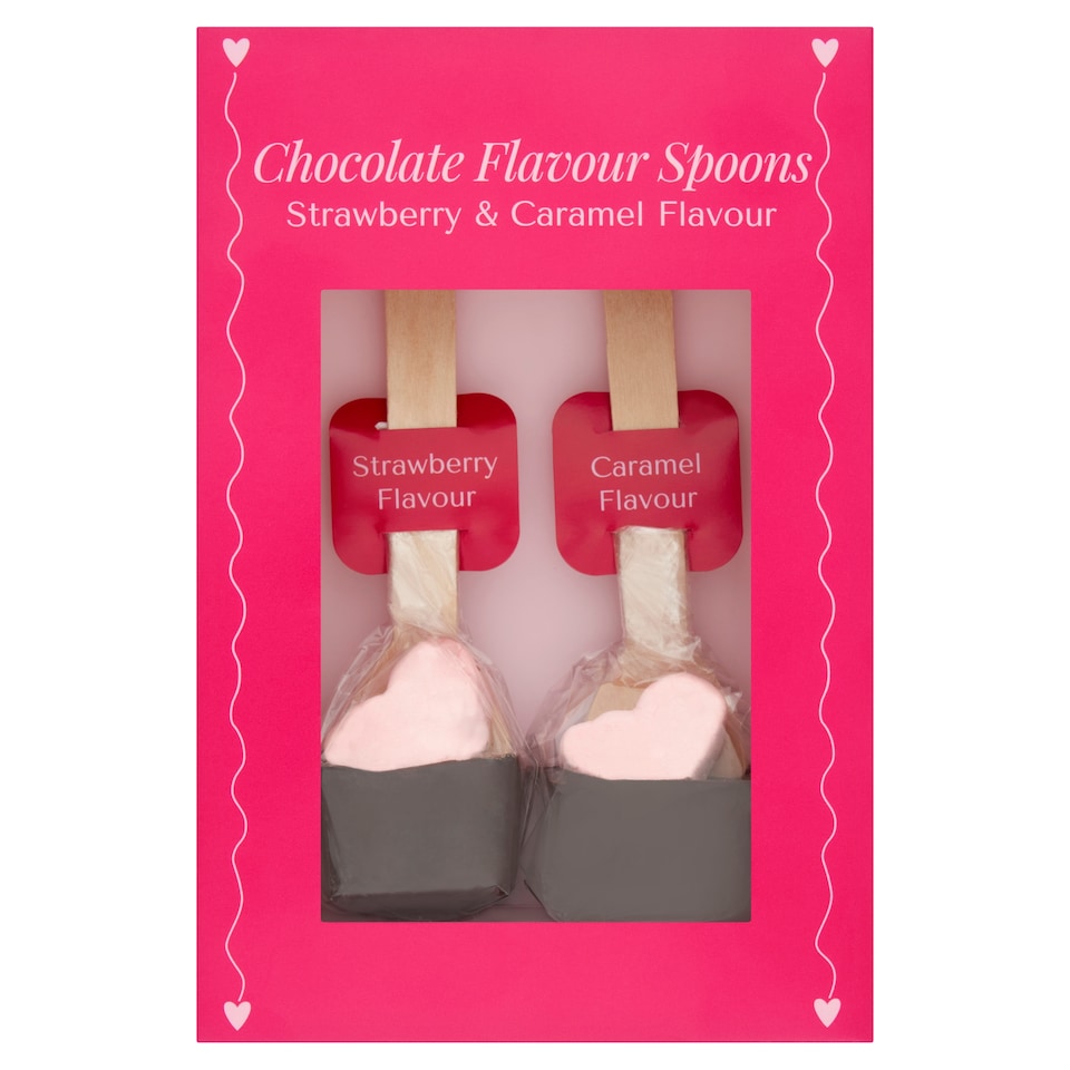 Modern Gourmet Valentines Chocolate Flavour Spoons Strawberry & Caramel 80g