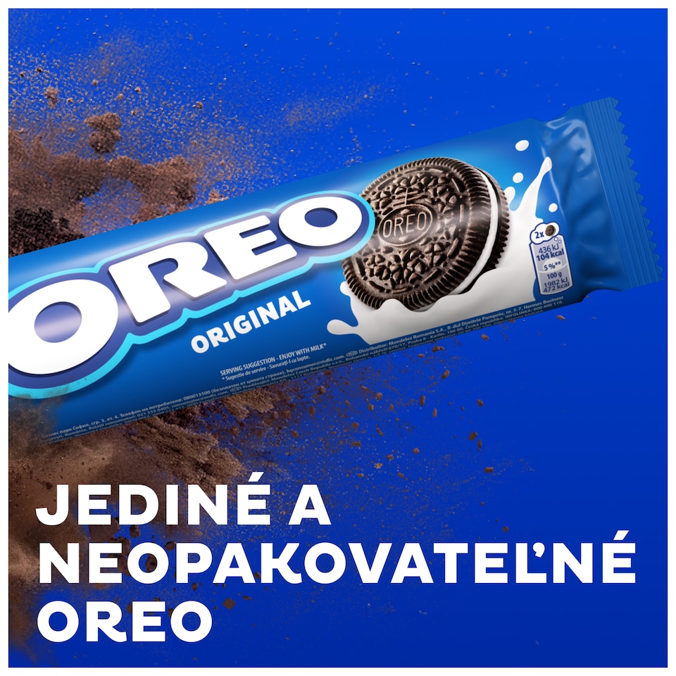 obrázok 1 z OREO Original sušienky s náplňou s vanilkovou príchuťou vhodné pre vegetariánov 14 sušienok 154 g