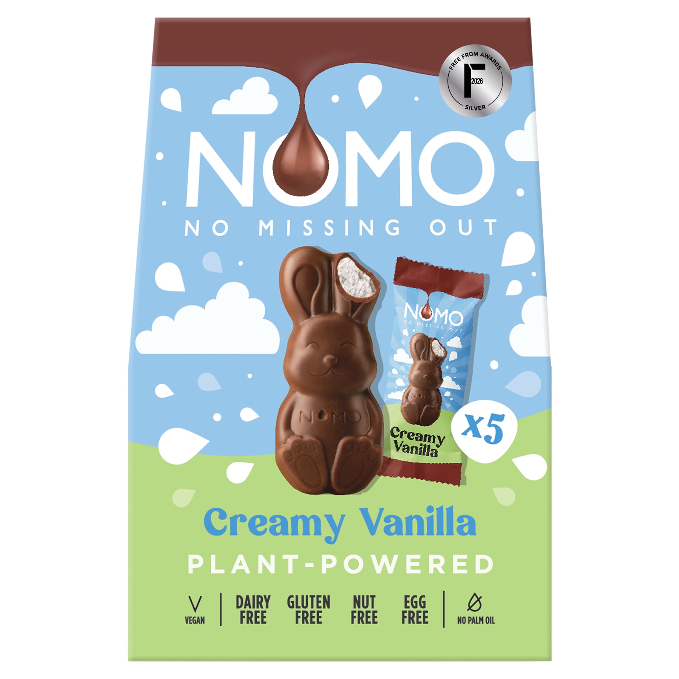 NOMO NO Missing Out Creamy Vanilla Mini Bunnies 53g - Tesco Groceries
