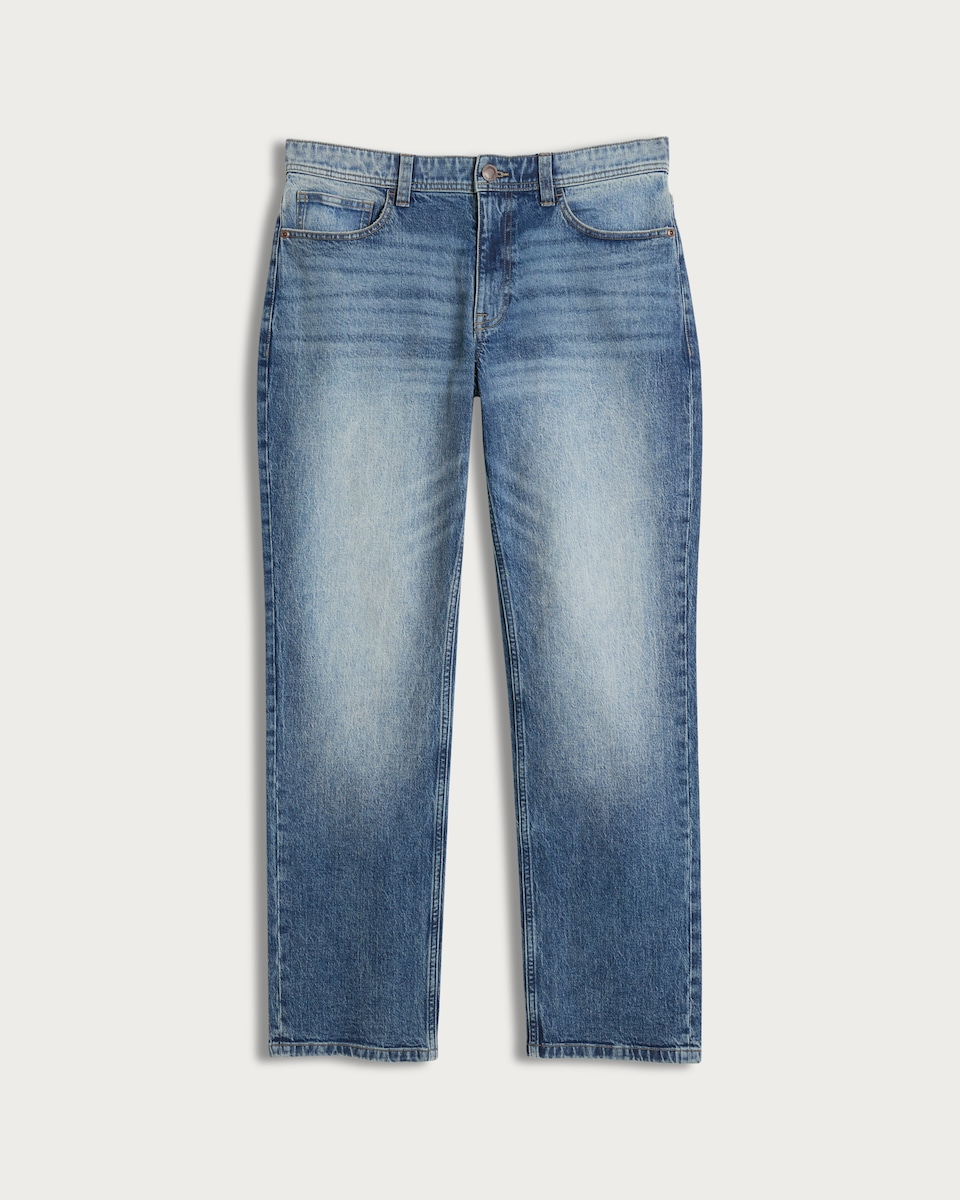 image 1 of F&F Cotton Rich Straight Fit Jeans in Blue