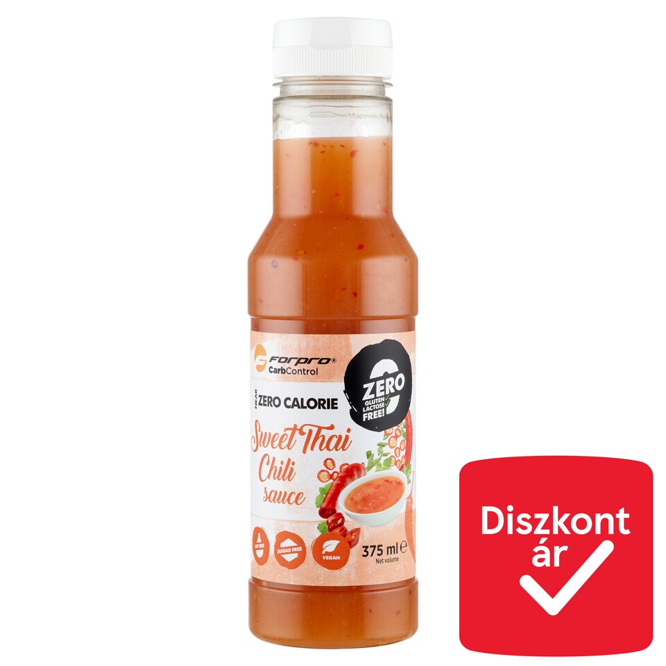 Forpro near zero calorie édes thai chili szénhidrátmentes szósz 375 ml  1. kép