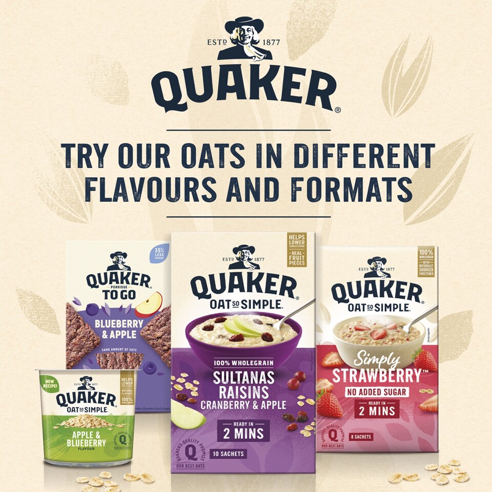 image 1 of Quaker Oat So Simple Classic Banana Porridge Sachets 10x34.8g