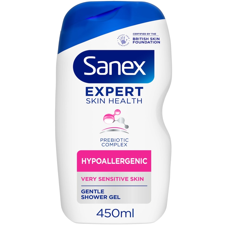 image 1 of Sanex Expert Skin Health Hypoallergenic Shower Gel Body Wash 450ml