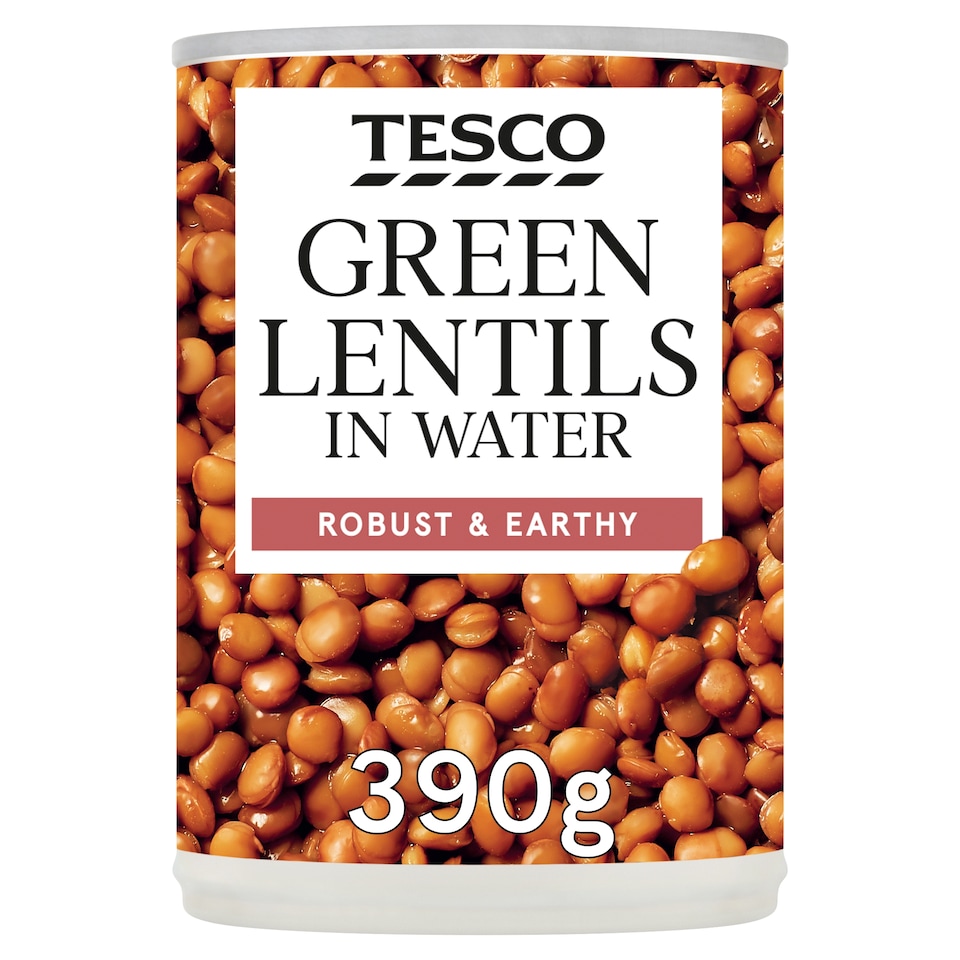 Tesco Green Lentils In Water 390G