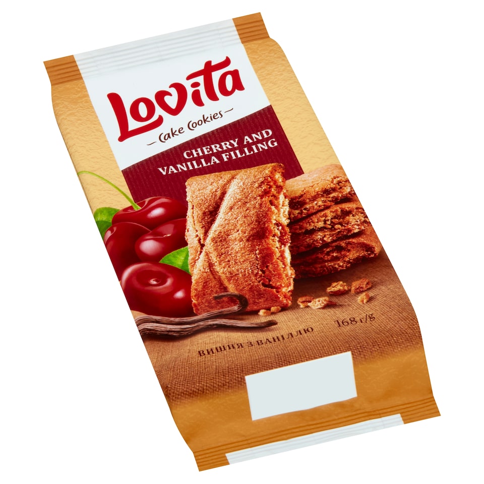 image 1 of Roshen Lovita Cake Cookies with Cherry and Vanilla Filling 168 g