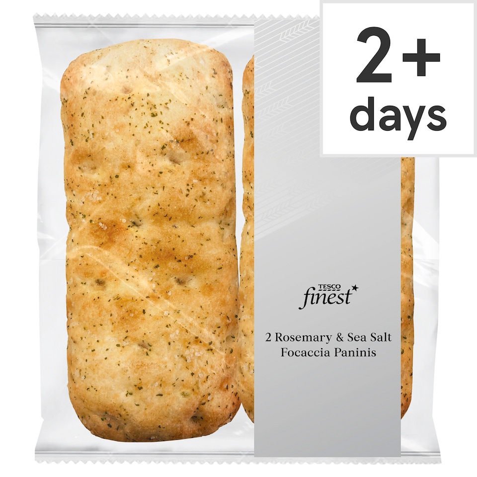 Tesco Finest Rosemary and Sea Salt Focaccia Panini 2 Pack
