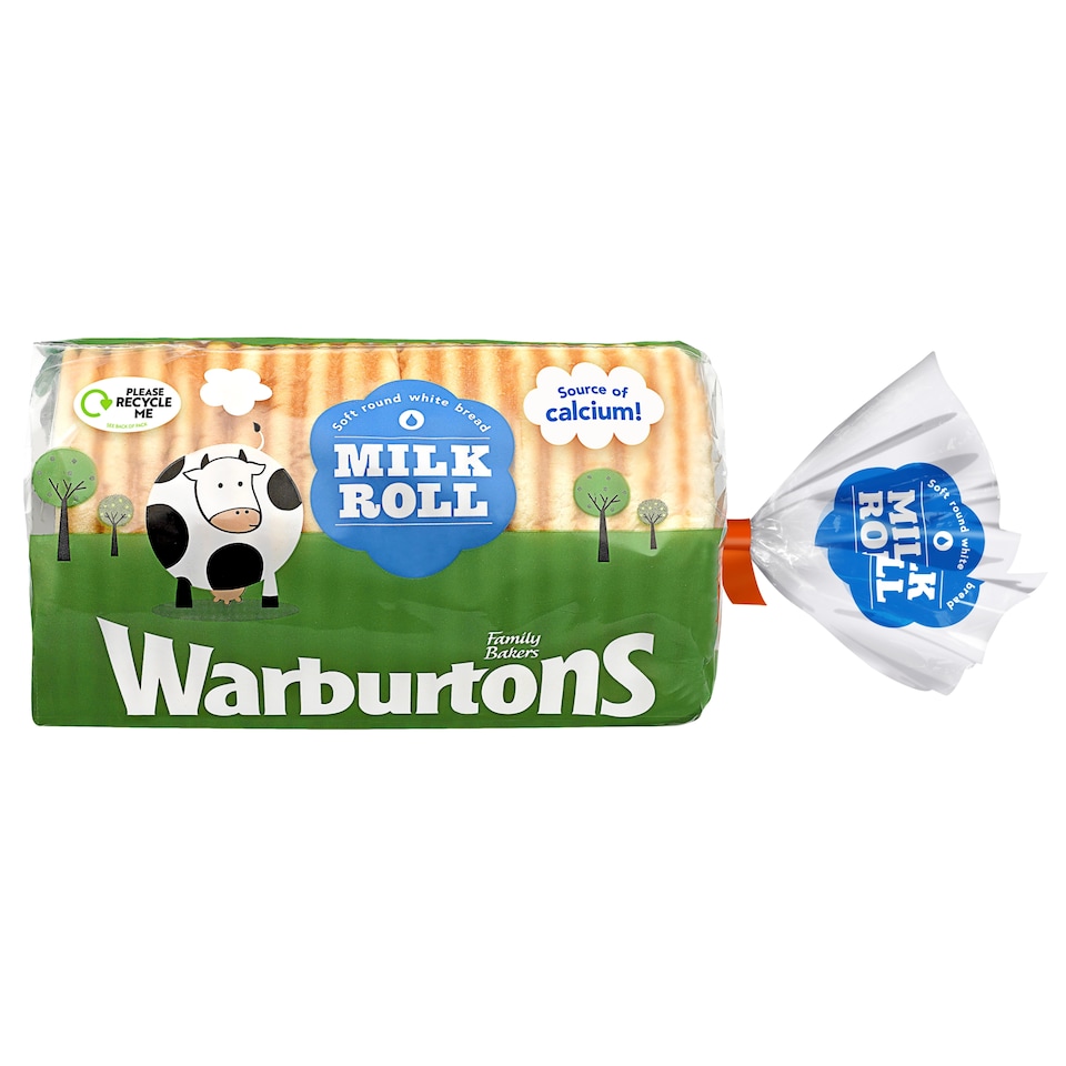 image 1 of Warburtons Milk Roll Soft White Bread 400g