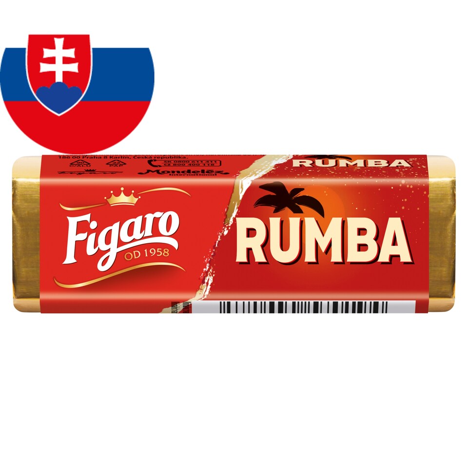 Figaro Rumba Dark Chocolate Filled with Milk Filling with Rum Flavor 32 g