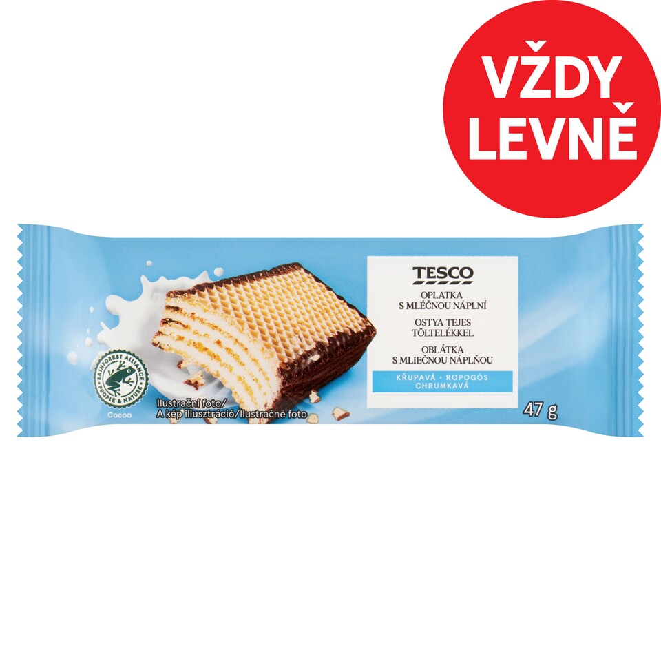 Tesco Wafer with Milk Filling 47g