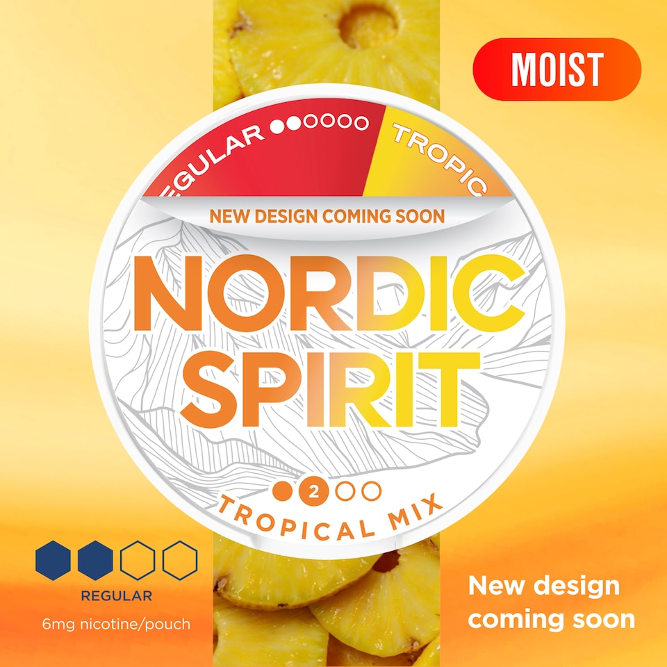 image 1 of Nordic Spirit Tropical Mix Tobacco Free Nicotine Pouches Regular 20 Pack 6mg 14g