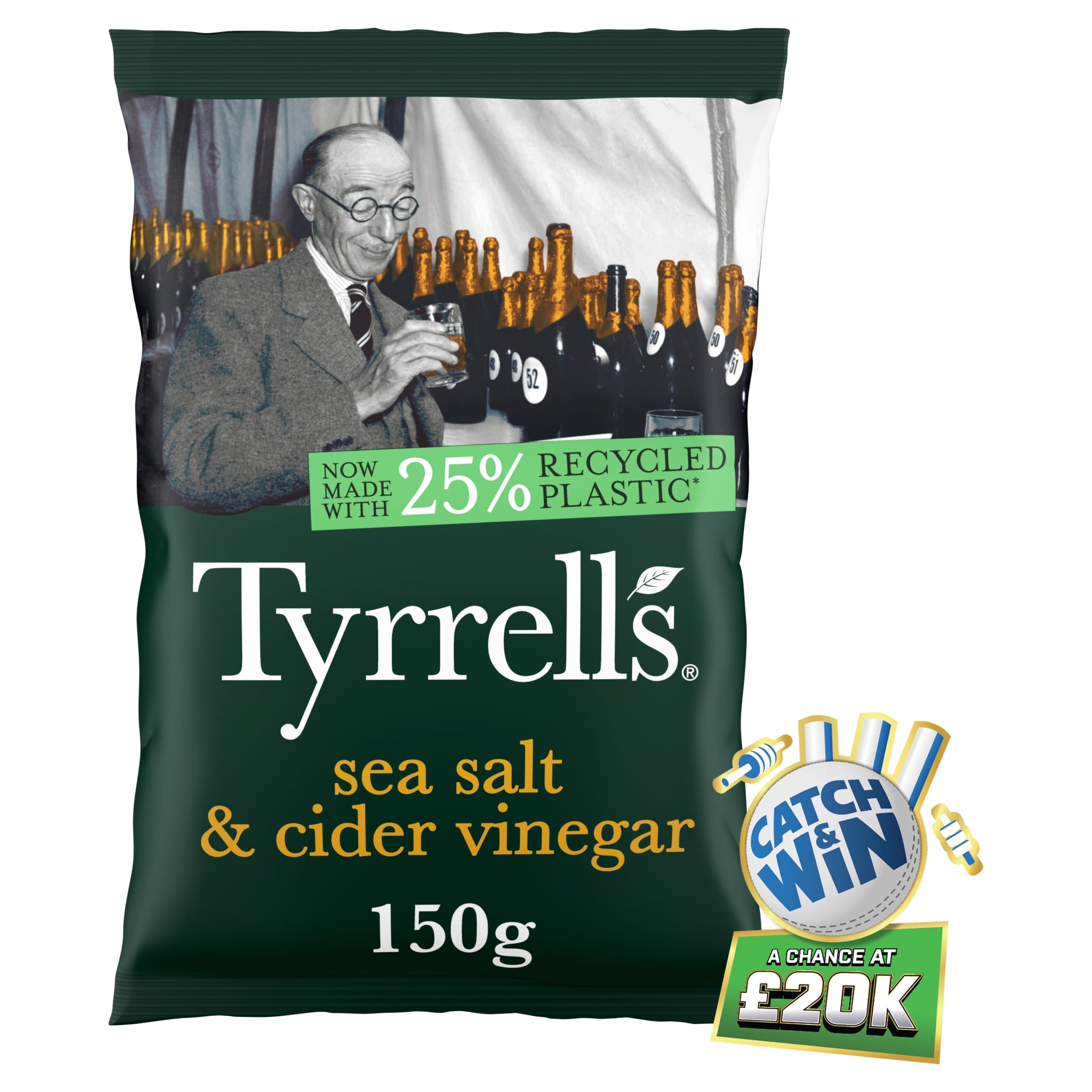 Tyrrells Sea Salt & Cider Vinegar Sharing Crisps 150g