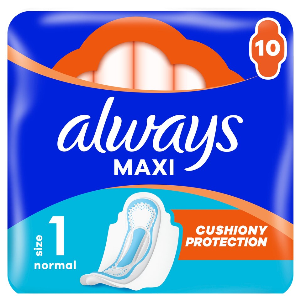 image 1 of Always Maxi Normal Sanitary Towels (Size 1) Wings 10 Pads