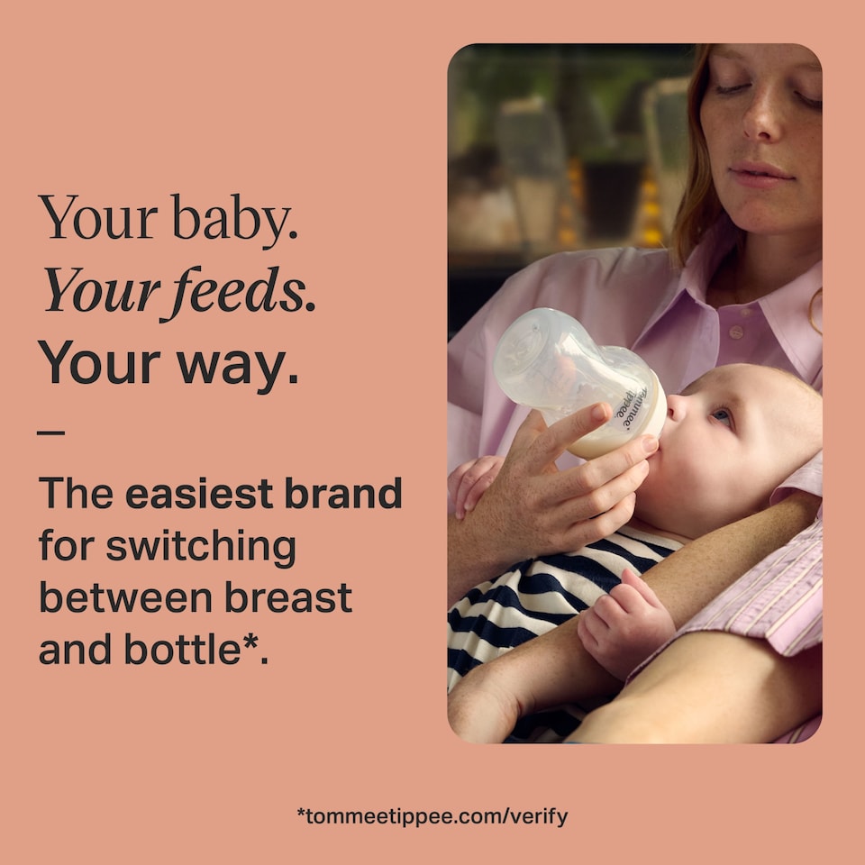 image 1 of Tommee Tippee Baby Bottles, Natural Start Anti-Colic Baby Bottle, Medium Flow, 340ml, 3m+, Pack of 2