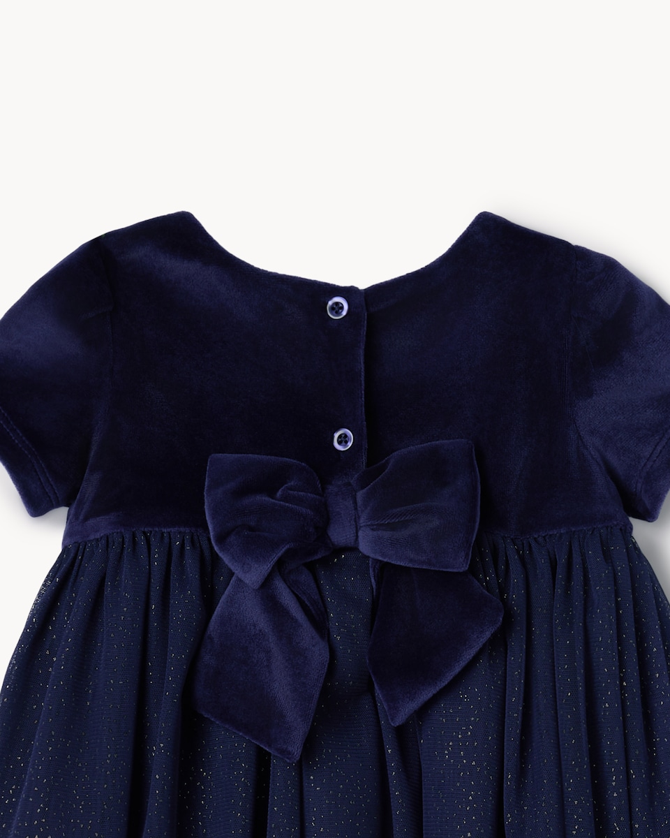 image 1 of F&F Baby Glitter Diwali Dress in Navy
