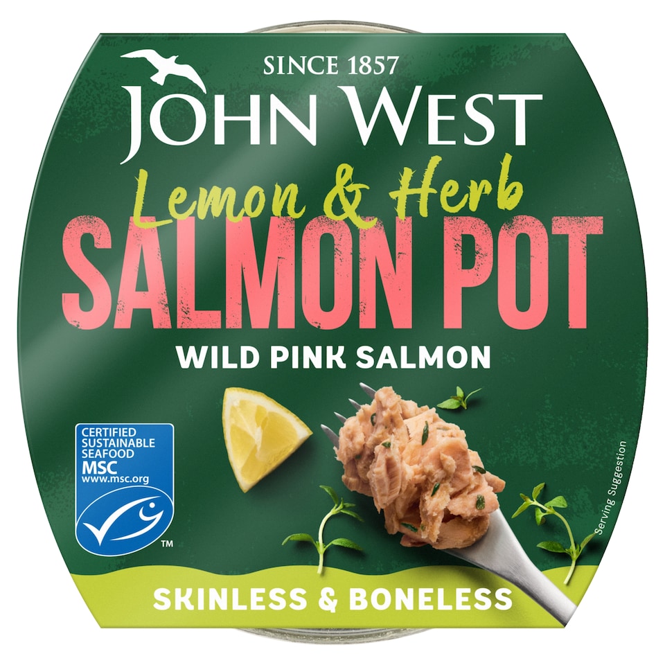 John West Pink Salmon Fridge Pot Lemon & Herb 80g