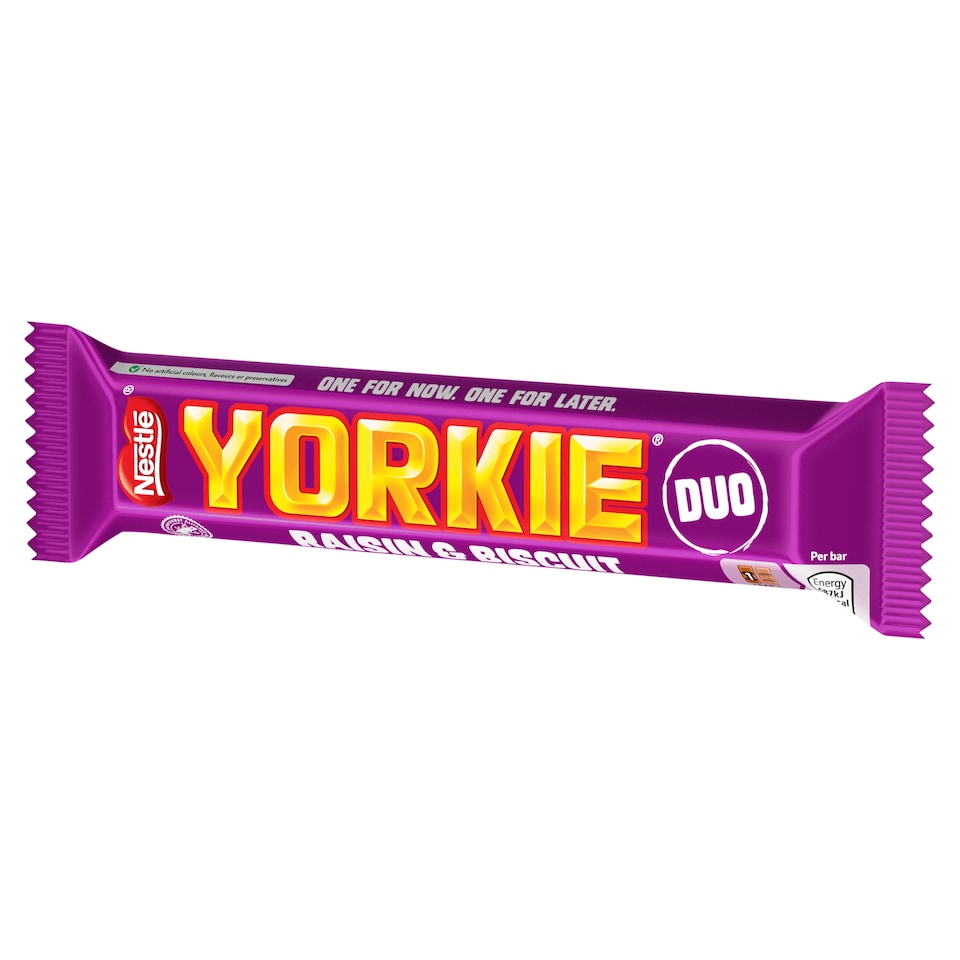 image 1 of Yorkie Raisin & Biscuit Duo Chocolate Bar 66g
