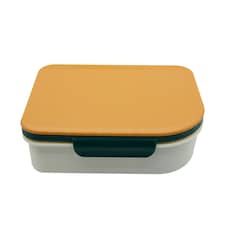 Tesco Cream, Green & Orange Bento Box 1.5L