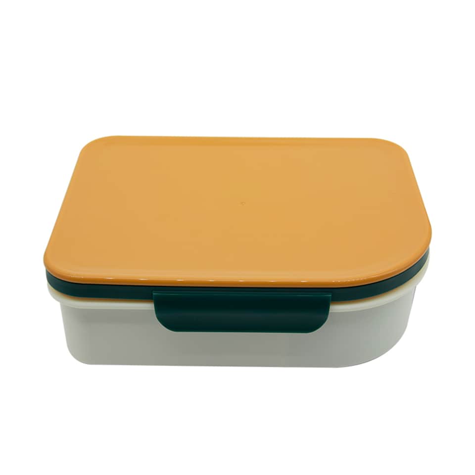 Tesco Cream, Green & Orange Bento Box 1.5L